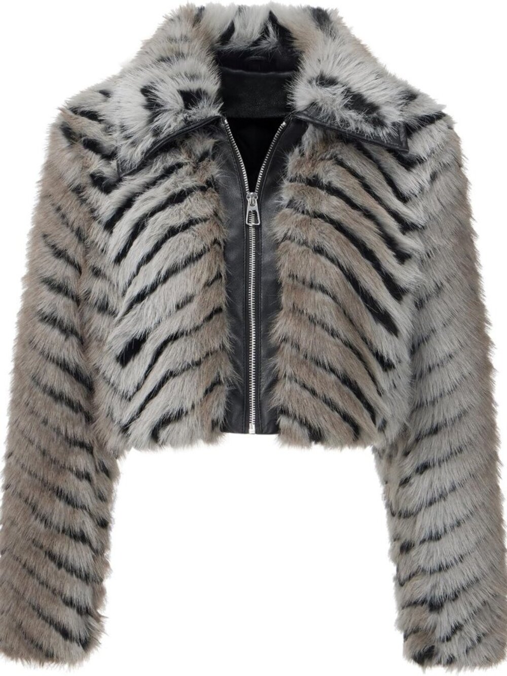 Cozy Faux Fur Cropped Jacket | Fluffy Fleece Zip Coat for Women
